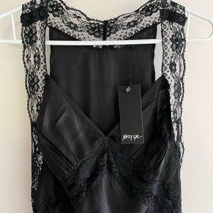 Nasty Gal lace trim maxi dress